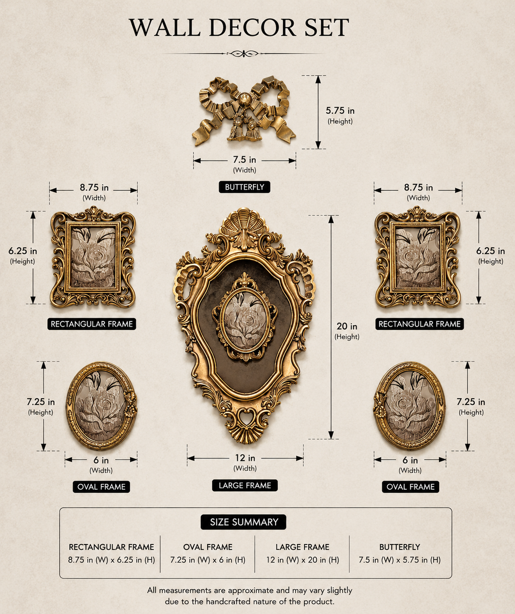 Baroque Gold Gallery Wall Decor Set – 6 Piece