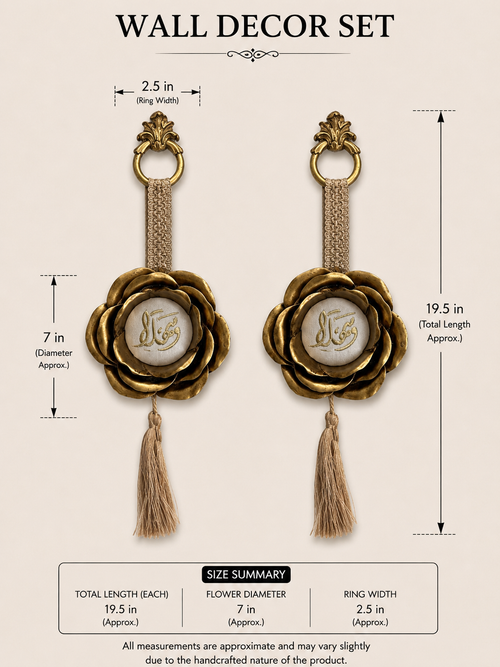 Arabic Welcome Rose Wall Hanging with Tassel – Set of 2