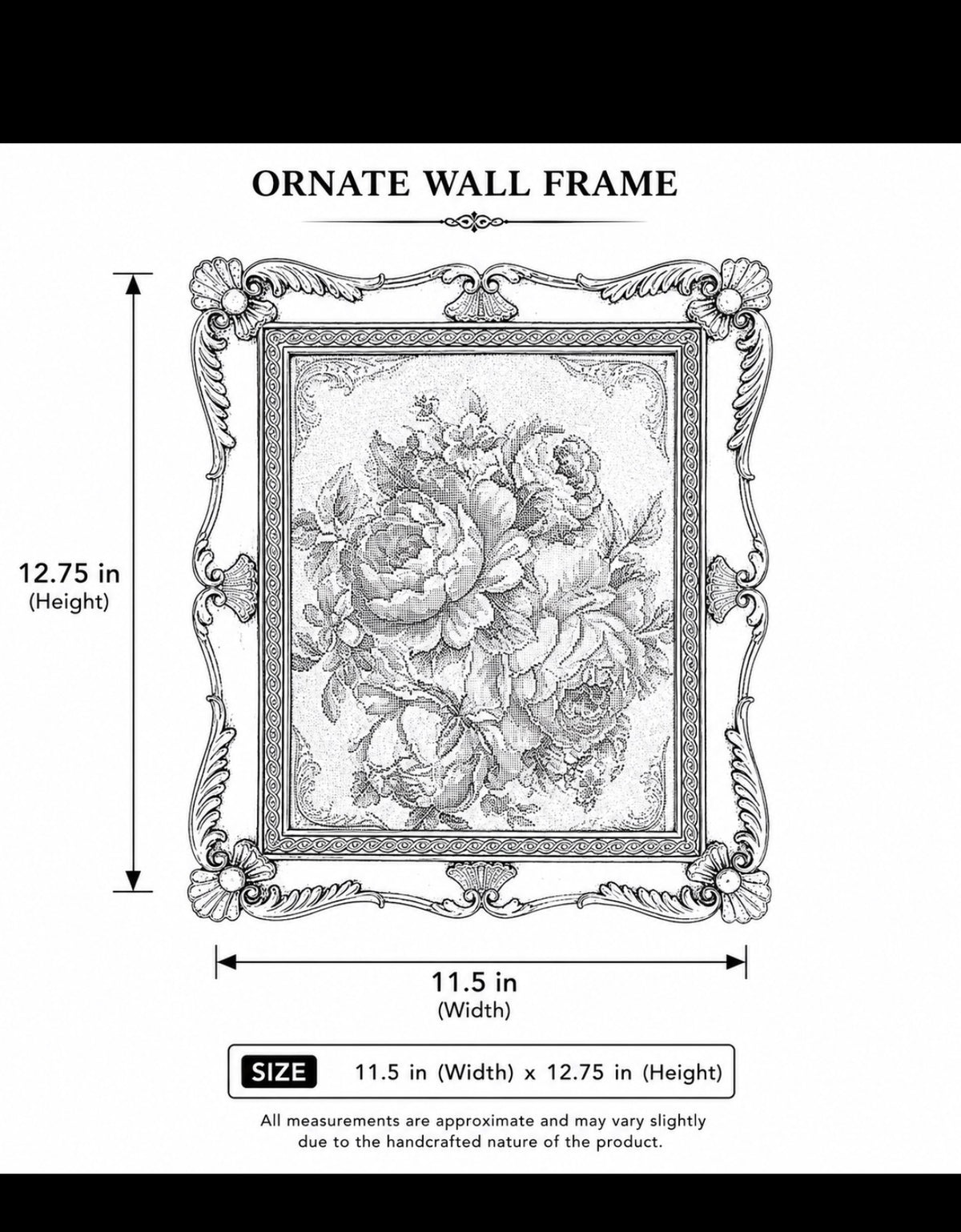 Baroque Floral Rose Wall Frame Set – Pair
