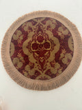 Ornate Round Table Topper with Tassel Fringe – Set of 2